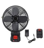 Cordless Portable Fan 21V with 2x Lithium Batteries & Fast Charger | Rechargeable Jobsite Fan 3-Speed Settings, Adjustable Tilt Head | Quiet Operation, IP44 Waterproof for Indoor Outdoor Construction Sites - UAE Stock